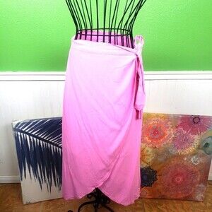 American Eagle Barbie Bright Pink Wrap High Low Long Skirt Size Small